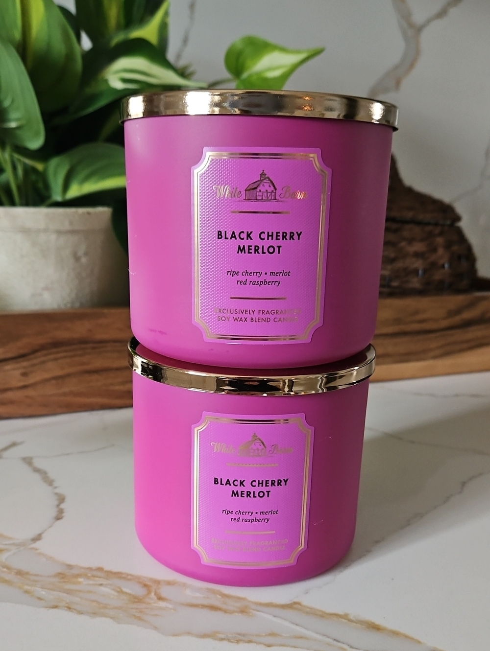 New! Bath & Body Works Black Cherry Merlot 14.5oz 3-Wick Candle (2 Qty)